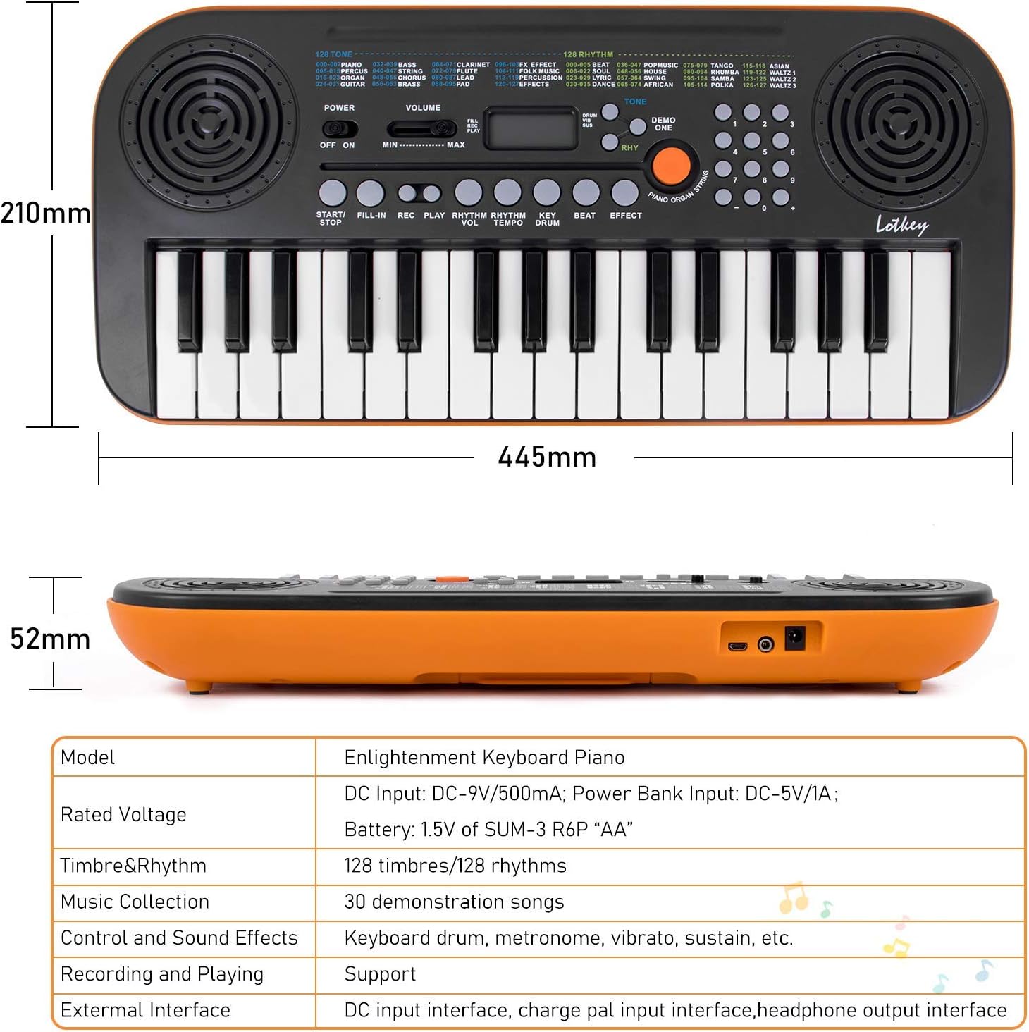 Kmise Mini Keyboard Piano 32 Key Small Portable Digital Electronic Keyboard with 30 Demo Songs Musical Gift for Beginners Kids Pack of 2