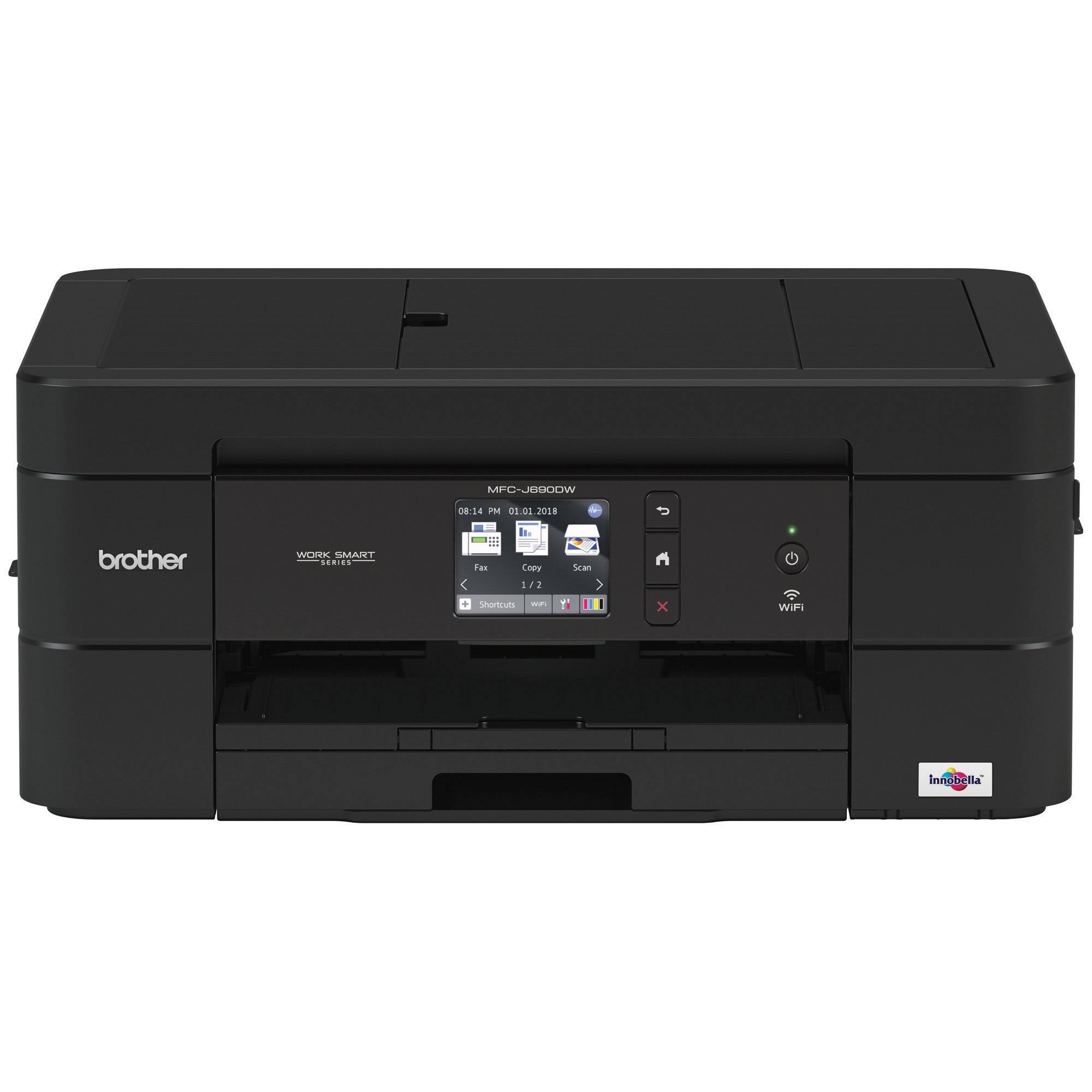 Brother - Work Smart Series MFC-J690DW Wireless All-in-One Inkjet Printer - Black