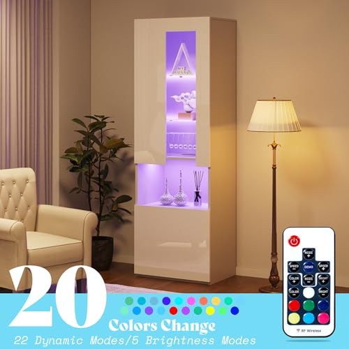 AMERLIFE Entertainment Center with 36" Fireplace and 2 Bookshelves, Includes TV Stand for TVs Up to 80in, Modern LED Lights TV Console for Living Room