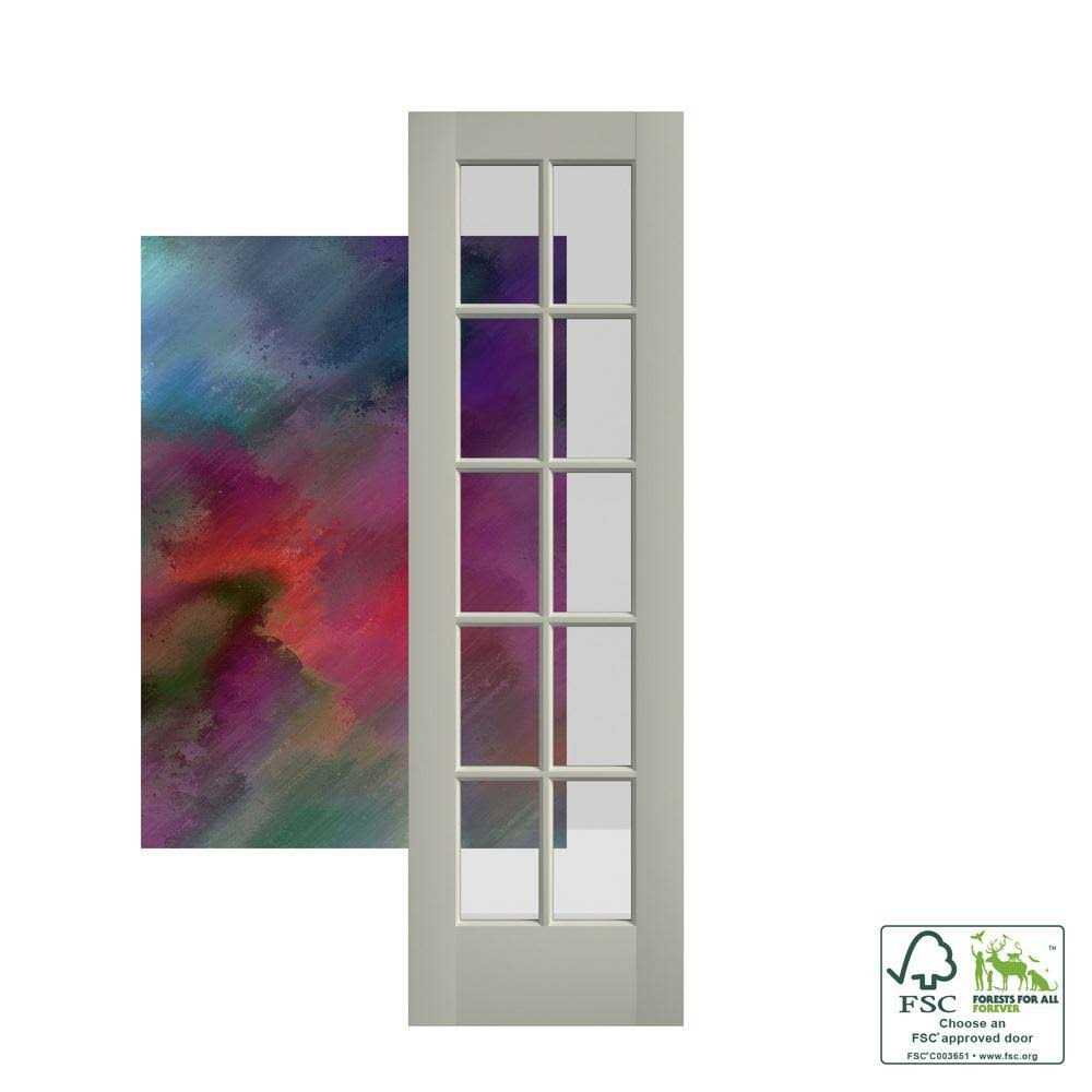 EightDoors 80 x 24 10-Lite French Clear Glass White Prefinished Solid Wood Core Door - Shop Hardware Tools Online Store