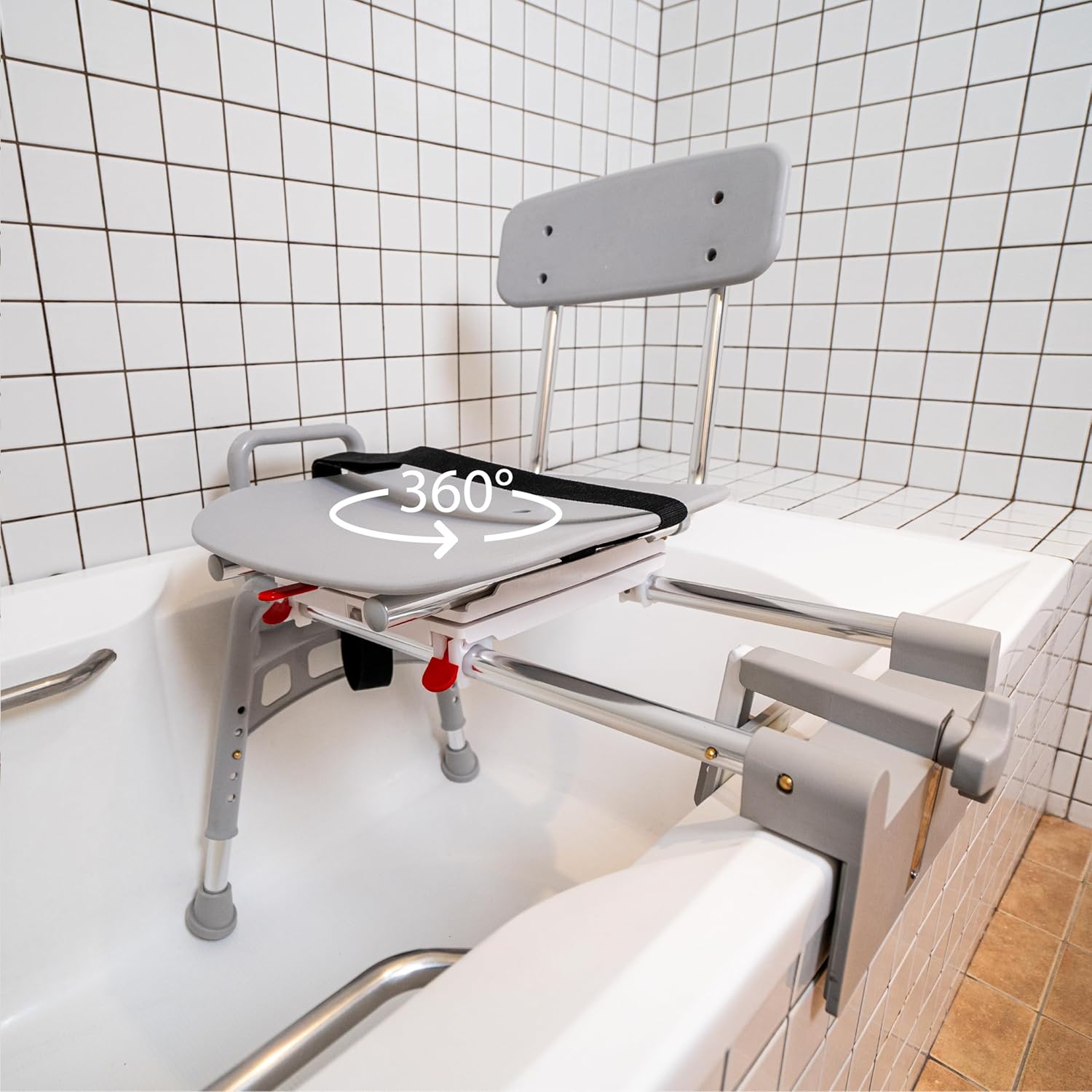 Tub-Mount Swivel Transfer Bench, Weight Capacity 350 LBs, for Safety Shower, for Elderly & Disabled (78768)