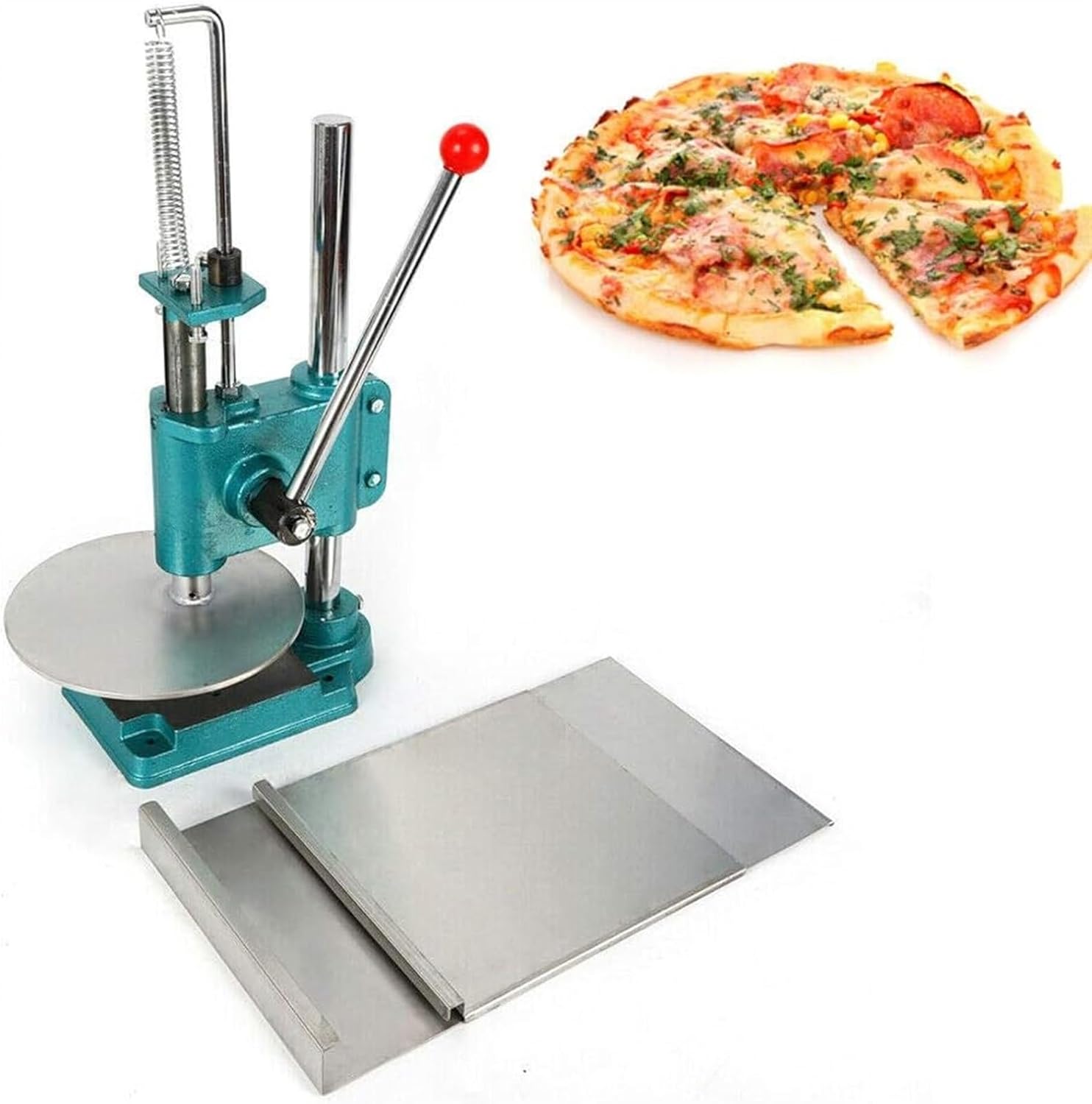 Manual Pizza Dough Press Machine Pizza Pastry Press Machine, 24cm/9.5" Manual Commercial Dough Presses Stainless Steel Cake Bread Pastry Premade Dough Sheeter For Home, Kitchen & Commercial Use