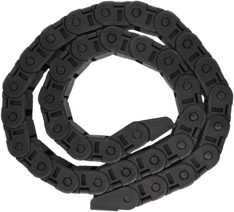 Fielect Drag Chain Cable Carrier Open Type with End Connectors R100 35X100mm 1 Meter Plastic for Electrical CNC Router Machines Black 1Pcs