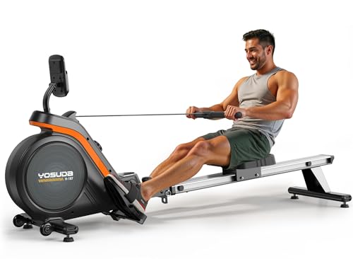 YOSUDA Magnetic/Water Rowing Machine for Home - Rower Machine Use with Bluetooth, App Supported, Rowing Machine for Taller Power Athletes, Comfortable Seat Cushion
