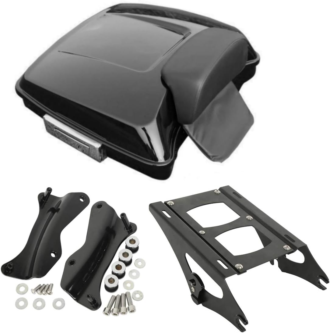 TCT-MT Razor Tour Pak Pack Trunk &Backrest Pad Fit For Harley 2014-2020 Electra Glide FLHT, Road King FLHR, Street Glide FLHX Special FLHXS, CVO Limited FLHTKSE; Road Glide FLTRX 2015-2020 Vivid Black