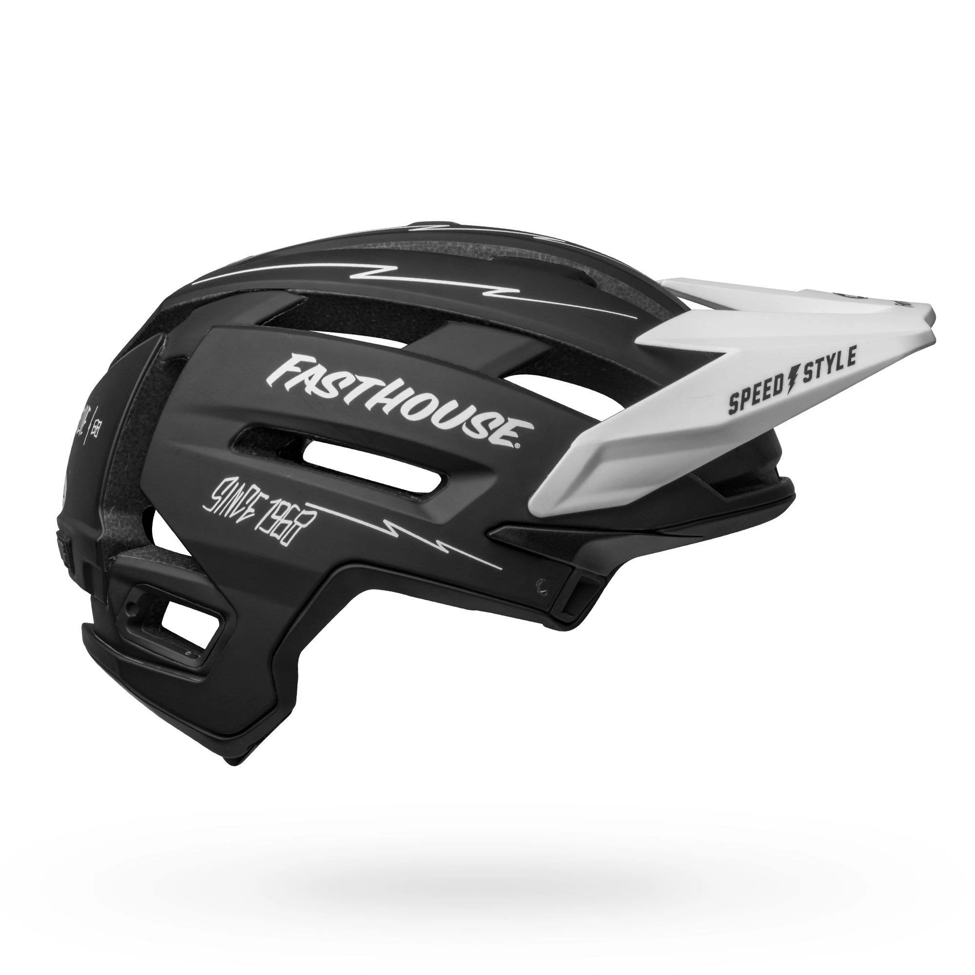 Bell Super Air R MIPS Helmet Medium Matte Black/White Fasthouse