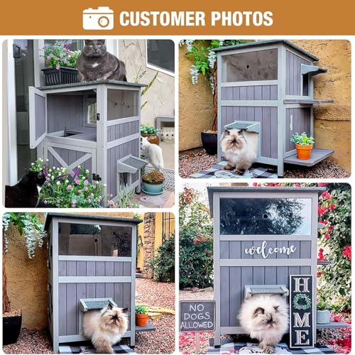 GUTINNEEN Outdoor Cat House Insulated for Winter Weatherproof Feral Cat Shelter