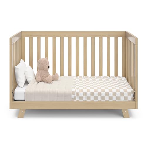 Storkcraft Beckett Convertible Crib (Driftwood) – Converts from Baby Crib to Toddler Bed and Daybed, Fits Standard Full-Size Crib Mattress, Adjustable Mattress Support Base