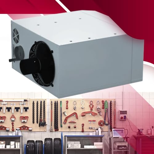 Reznor Model UDX-75 Unit Heater | Natural Gas or Liquid Propane 75,000 BTU | Heat Exchanger, Forced Air/Fan, Direct Spark Ignition, Low Noise | for Residential Garages, Workshops, and Warehouses