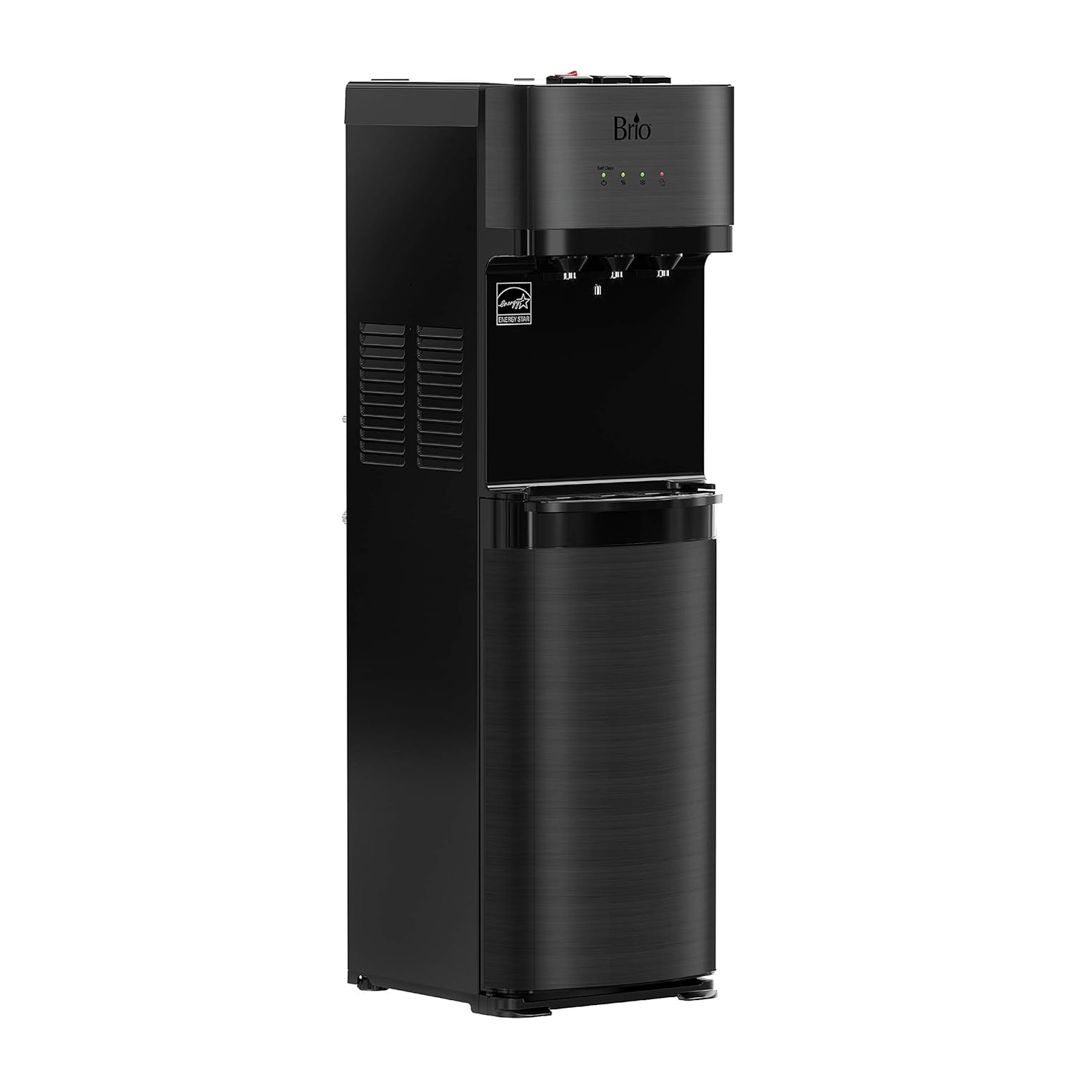 Brio Self Cleaning Bottom Loading Water Cooler Water Dispenser &ndash; Black Stainless Steel - 3 Temperature Settings - Hot, Room & Cold Water - UL/Energy Star Approved