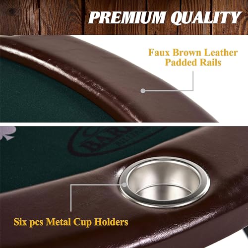 Barrington Poker Multiple Styles Folding Poker Table & Poker Table Top/Dining Table Collection, Durable Padded Rail Tables with Felt Playing Surface, Perfect for Texas Holdem Games