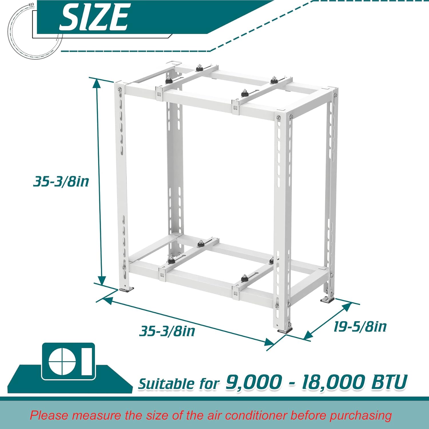Ground Stand for Mini Split Air Conditioners Heat Pump System,Heavy Duty Mini Split Support Bracket,Floor Stand Ground Mounting Base for 9,000-18,000 BTU Condenser,Double Levels