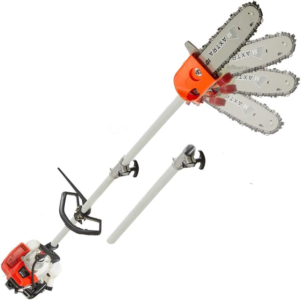 MAXTRA Gas Powered Pole Saw, 90-180 Rotatable Cordless Extension Chainsaw for Tree Trimming with 3.6ft Extension Pole Reach to 16 feet for Tree Limb Branches Pruning