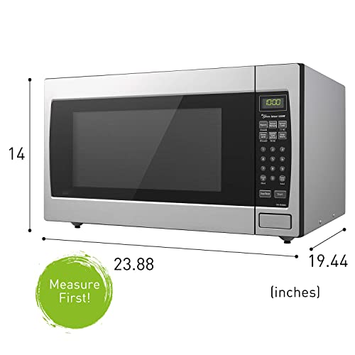 Oven with Cyclonic Wave Inverter Technology, 1250W, 2.3 cu.ft. Countertop Microwave with Sensor One-Touch Cooking (Stainless Steel/Silver)