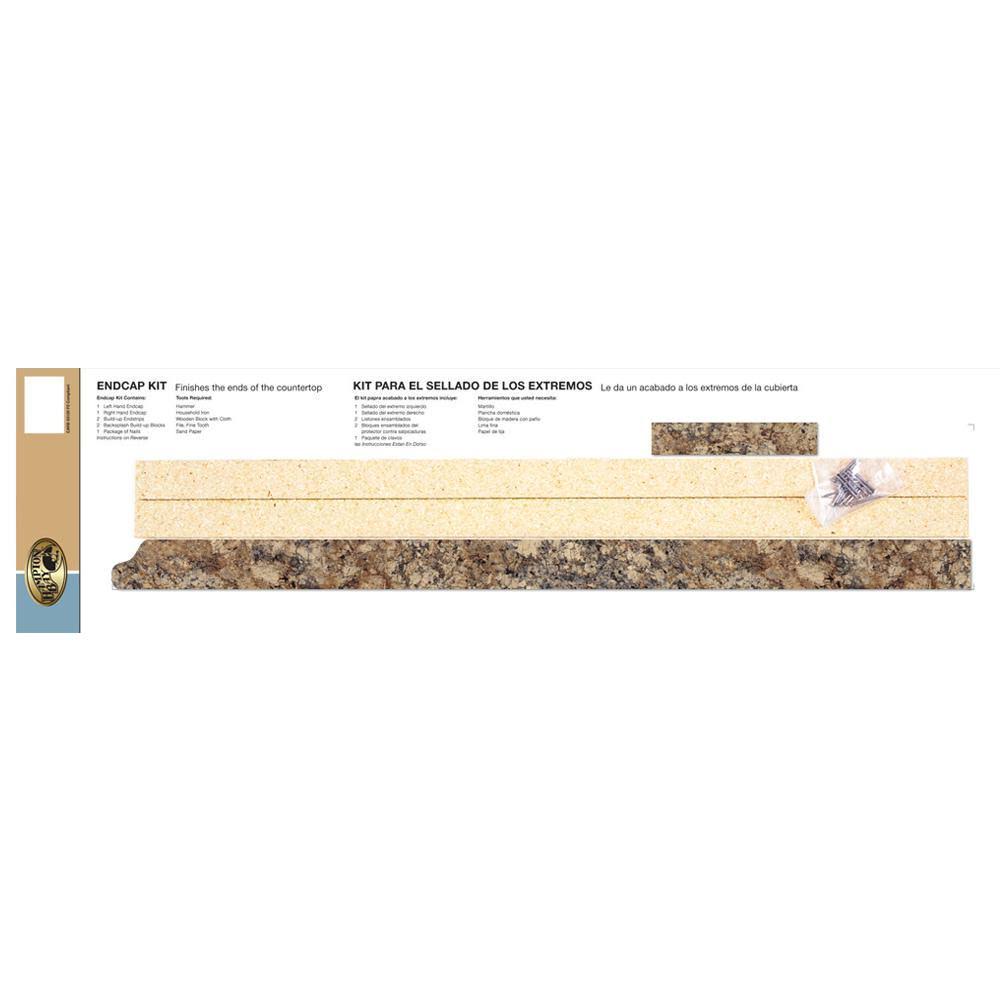 Hampton Bay 8 ft. Laminate Countertop Kit with Left Miter in Winter Carnival Granite with Valencia Edge