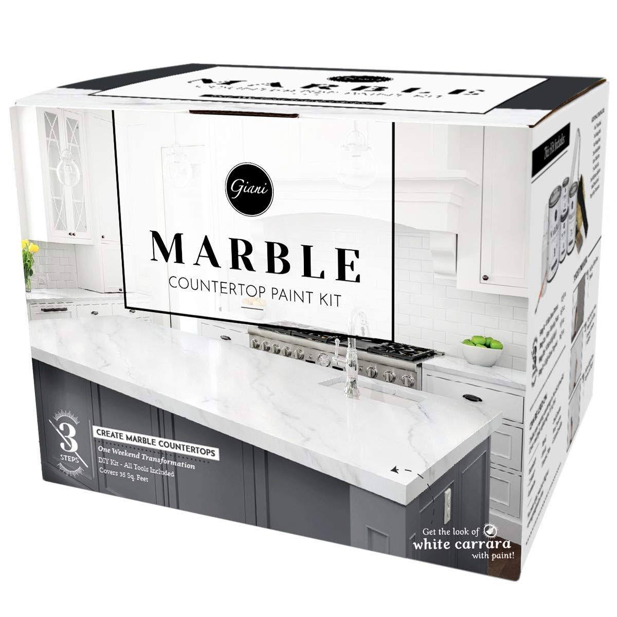 Giani Marble Countertop Paint Kit, Carrara White