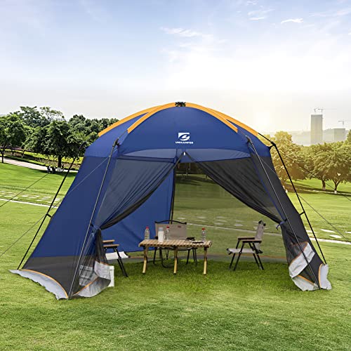 Screen House Mesh Mosquito Tent UPF 50+ Canopy Shelter Shade Easy Setup & Waterproof with Sidewall for Patios Outdoor Camping Activities(Khaki) (Khaki, 13.5x13 ft)