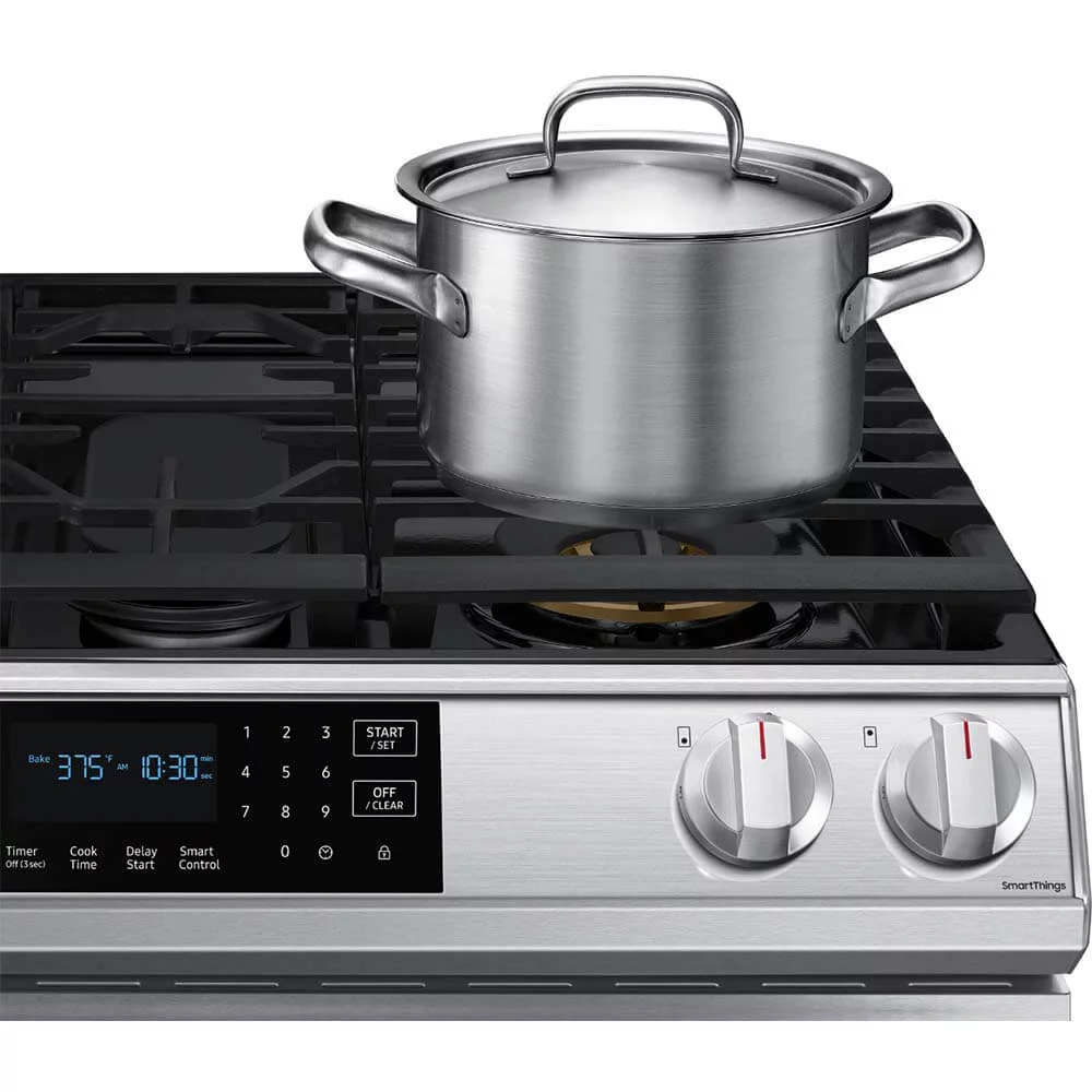 SAMSUNG NX60T8511SS 6.0 cu. ft. Smart Slide-in Gas Range with Air Fry in Stainless Steel