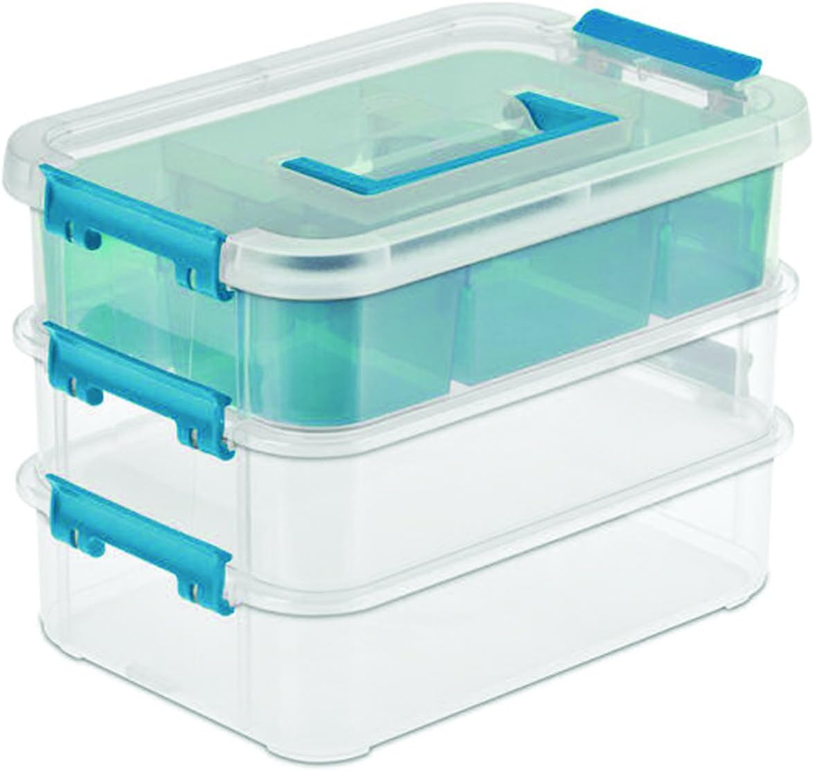Sterilite 14138606 10-5/8 L X 7-1/4 X 7-5/8 3 Layer Stack & Carry Box