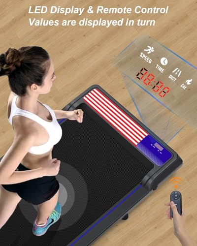 Walking Pad Under Desk Treadmill with Incline for Home and Office,Remote Control LED Display 3 in 1 Portable Mini Walking Jogging Machine