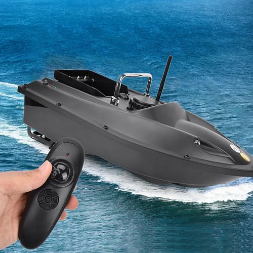 RC Bait Boat for Surf Fishing, 600M Black Remote Control Fishing Lure Bait Boat Fish Finder, Fishing Bait Boat Hook Post Boat, Loading Bait Boat for Carp Fishing Hook[US-Black]