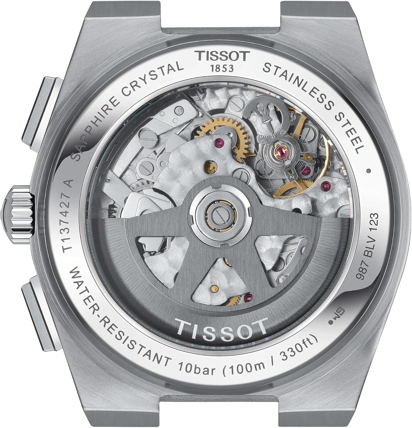 Tissot Mens PRX Automatic Chronograph 316L Stainless Steel case Automatic Watches, Grey, Stainless Steel, 13 (T1374271104100)