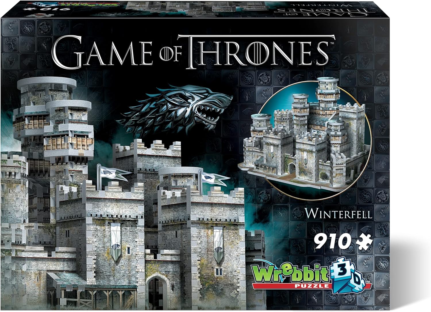 Wrebbit 3D Game of Thrones Winterfell 3D Jigsaw Puzzle (910 Piece) (GOTWF) Pack of 2