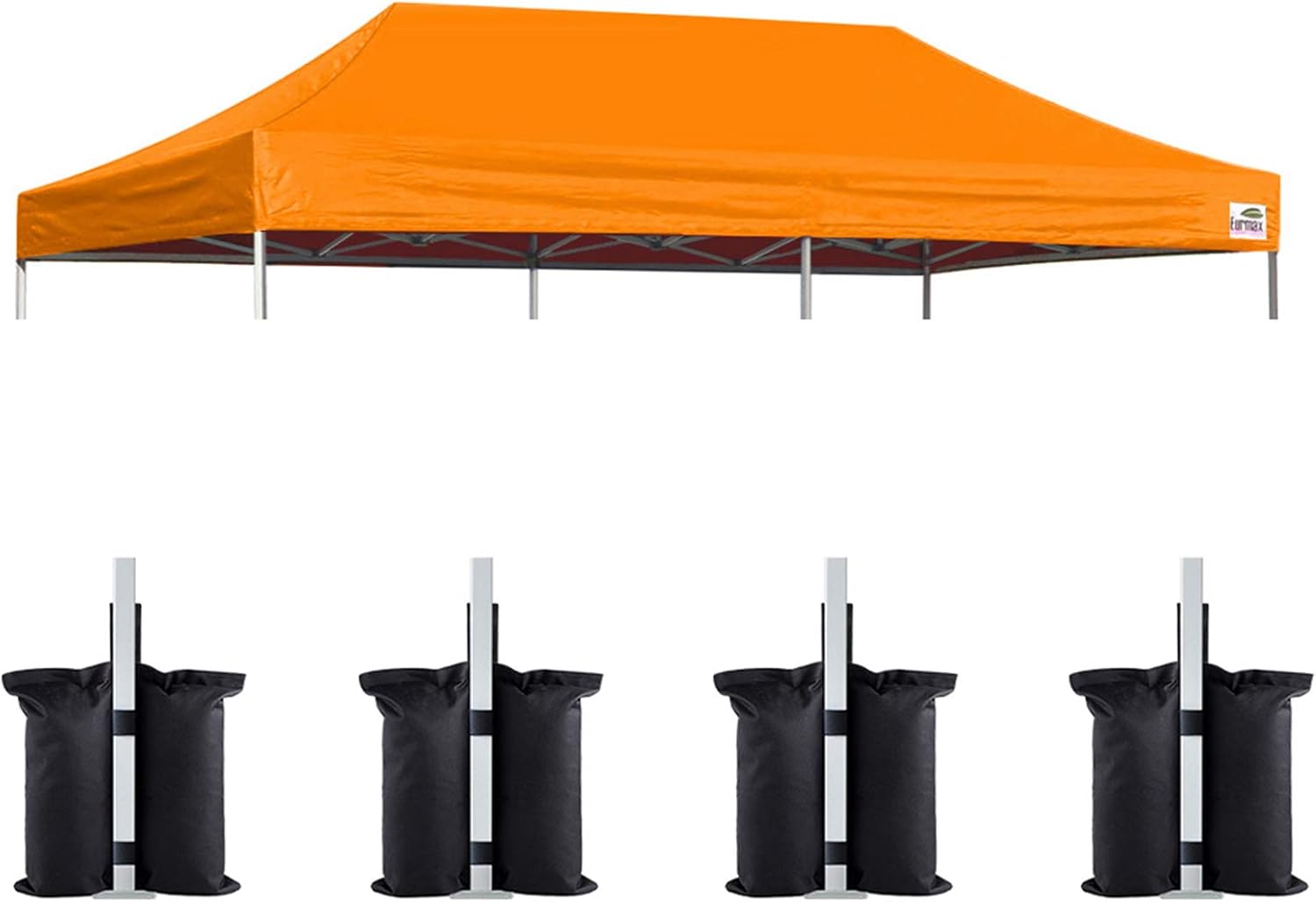 Eurmax 10x20 Pop Up Canopy Replacement Canopy Tent Top Cover, Instant Ez Canopy Top Cover ONLY, Choose 30 Colors,Bonus 4PC Pack Canopy Weight Bag (White)