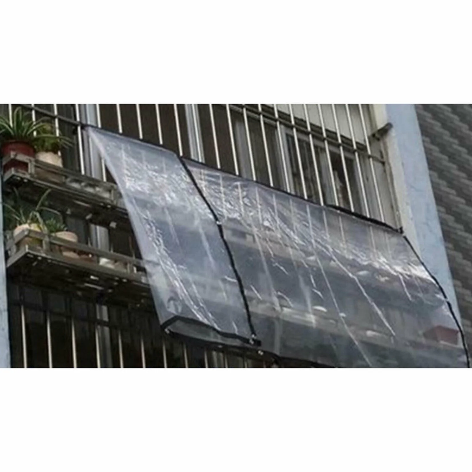 YIYIBYUS PVC Tarp Clear Waterproof Awning Canopy Roll Up Patio Enclosure Curtain Sun Shade Rainproof Tarpaulin Commercial 0.5mm
