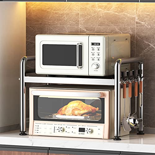 Microwave Shelves, Kitchen Tabletop Oven Racks Countertop Rice Cooker Storage Racks Stainless Steel Shelves Heavy Duty Grills For Kitchens Restaurants Hotels LYWY