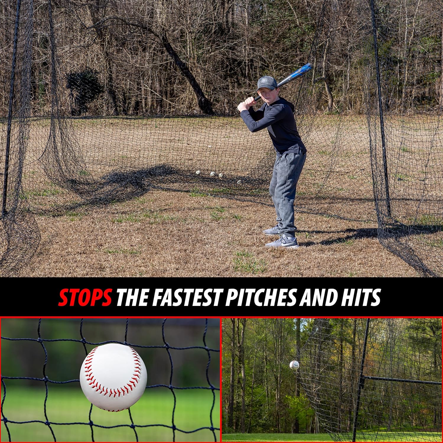 ANYTHING SPORTS Full 40 and 60 Foot Batting Cage. Perfect Baseball Batting Cage, Softball Batting Cage, Complete Package with Frame and Netting