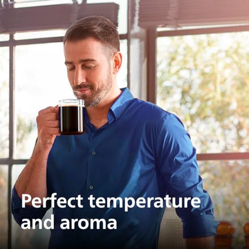 Philips 2200 Series Fully Automatic Espresso Machine, Classic Milk Frother, 2 Coffee Varieties, Intuitive Touch Display, 100% Ceramic Grinder, AquaClean Filter, Aroma Seal, Black (EP2220/14)