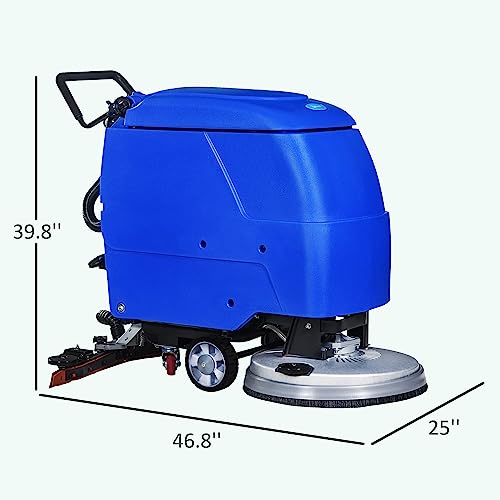 E-Macht Automatic Floor Scrubber Machine with Adjustable Handle,Commercial Cleaner Machine Walk Behind Heavy Duty Deep Full Powerbrush