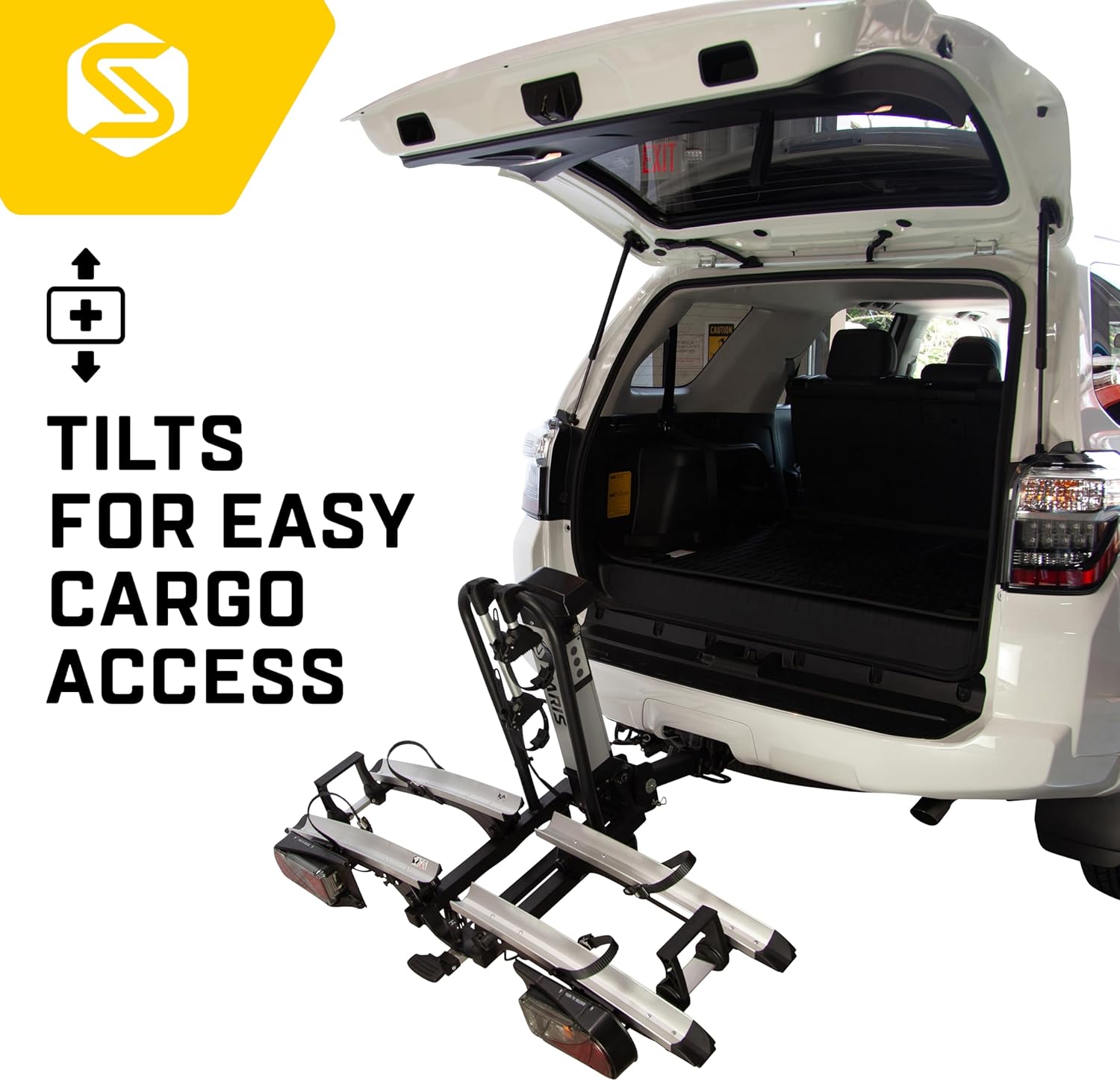 Saris Door County 2 Bike Motorized Hitch Rack | Electric Hitch Lift for Easy Loading | Built-in Tilt and Electric Rear Lights | Made in The USA.