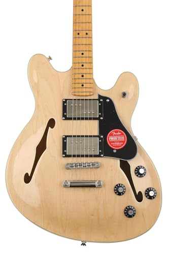 Squier Classic Vibe Starcaster Electric Guitar, with 2-Year Warranty, Natural, Maple Fingerboard