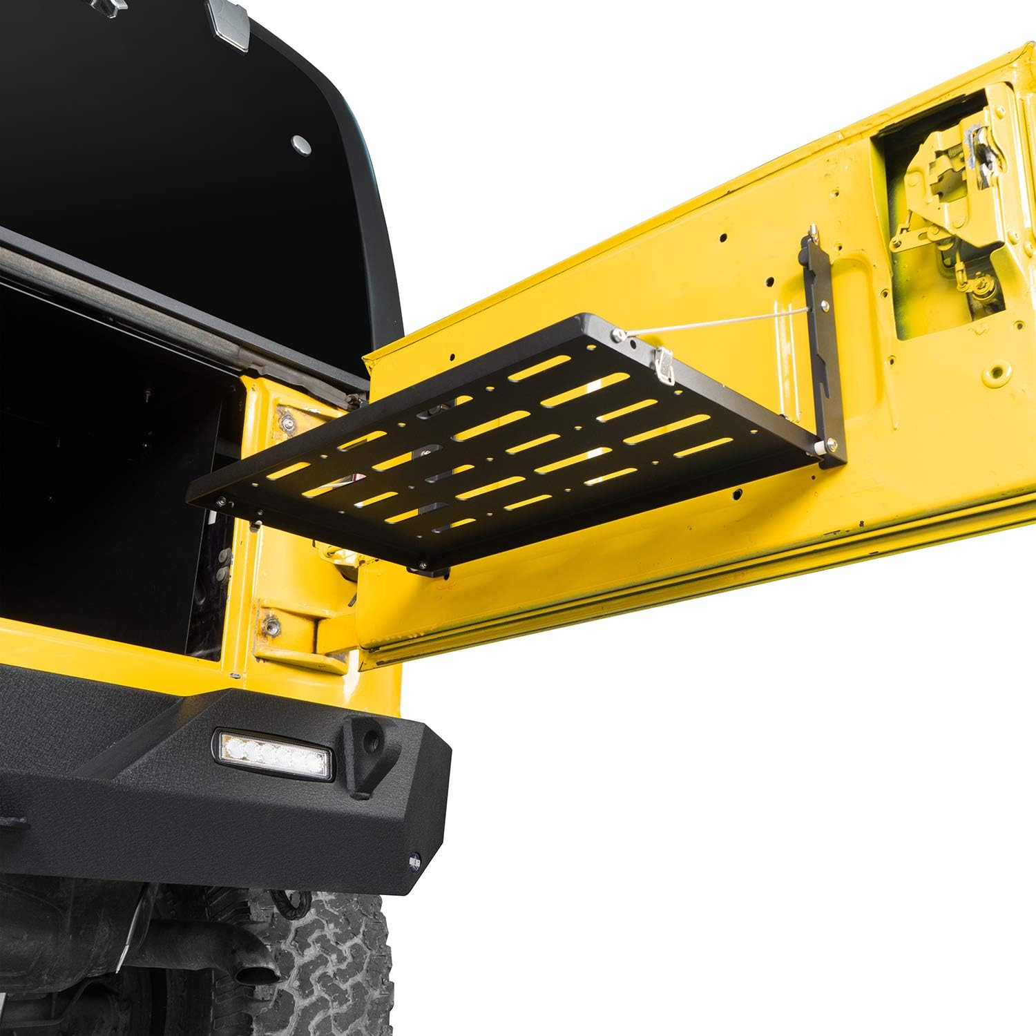 V8 GOD TJ Wrangler Tailgate Table Foldable Cargo Shelf Trunk Door Storage for Jeep Wrangler TJ 1997 1998 1999 2000 2001 2002 2003 2004 2005 2006