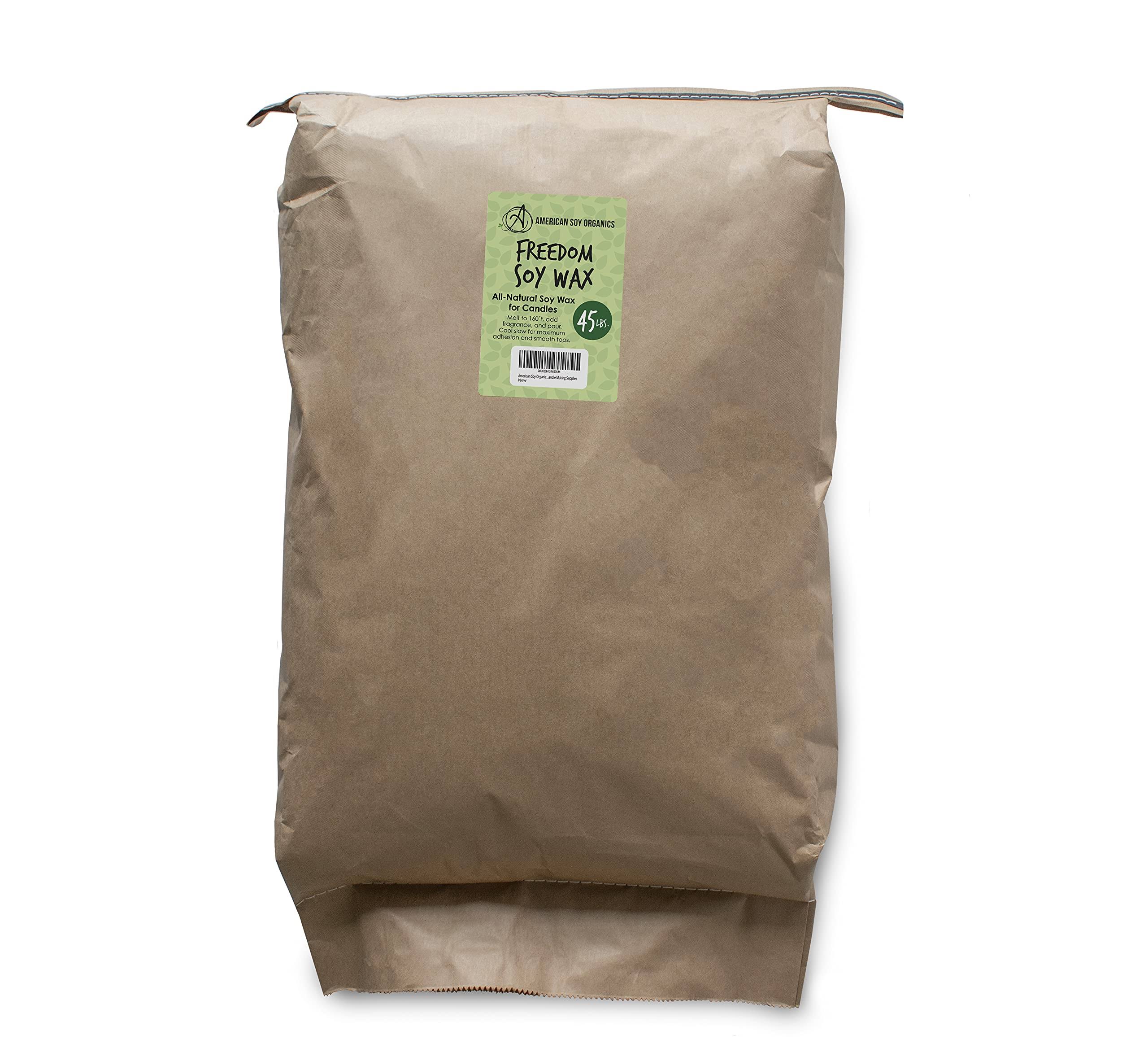 American Soy Organics- 45 lb of Freedom Soy Wax Beads for Candle Making – Microwavable Soy Wax Beads – Premium Soy Candle Making