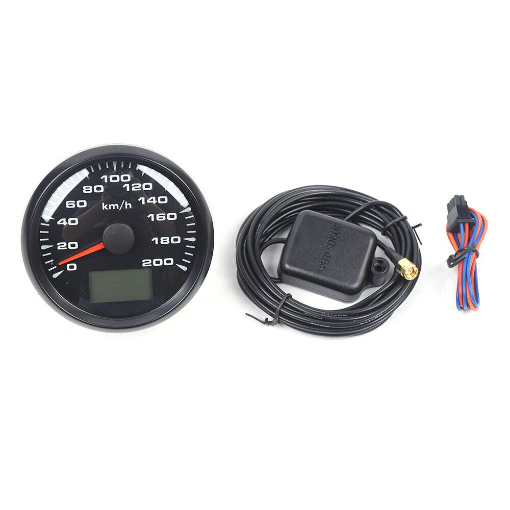 ZhdnBhnos Universal 6 Gauge Set Digital Speedometer Tacho Fuel Level Gauge Water Temp Volts Oil Pressure For Car Marine Boat Truck Black