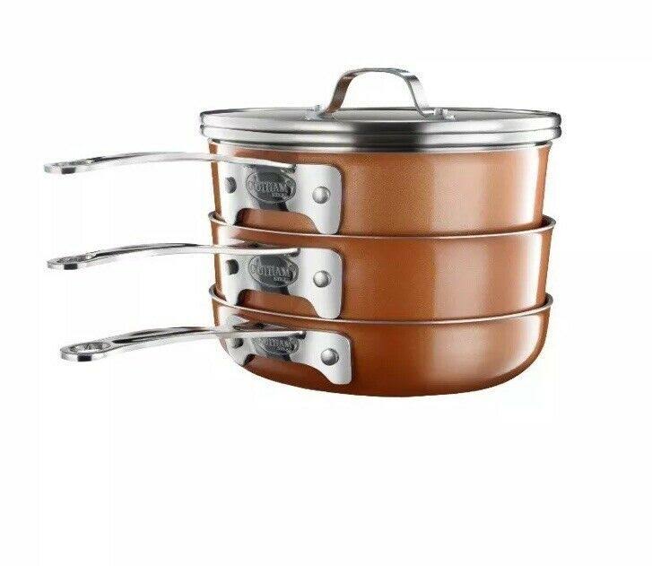 Gotham Steel Stackmaster Cookware, Non-Stick Space Saving, 10 Piece