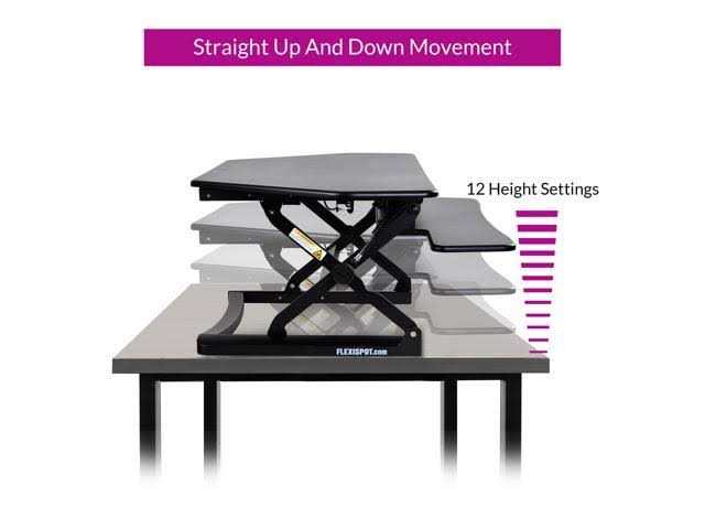 FlexiSpot Adjustable Corner Standing Desk Riser Black