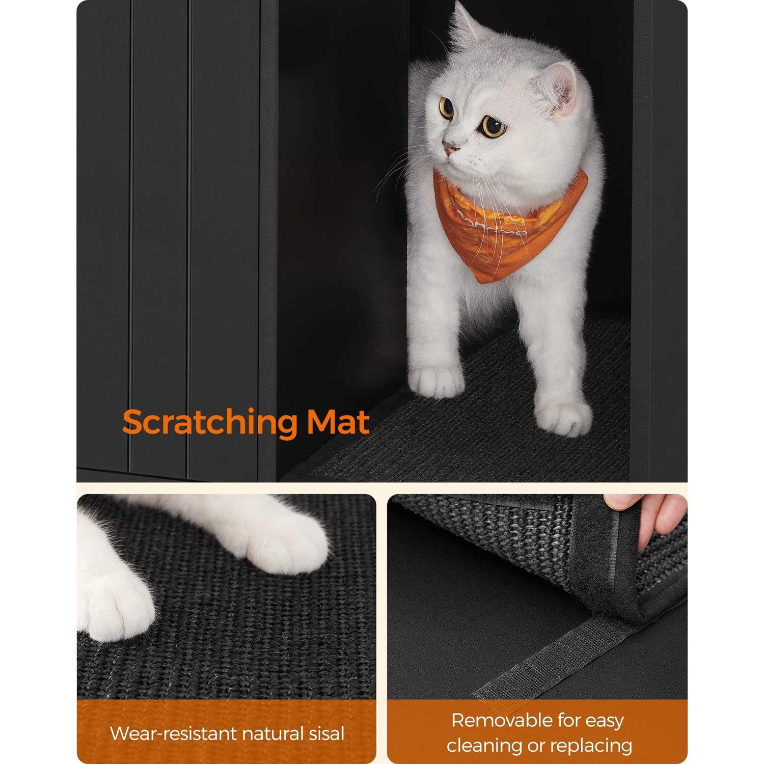 Feandrea Litter Box Enclosure Modern Cat Litter Box Furniture Hidden with Scratching Mat - Pet Supplies online store