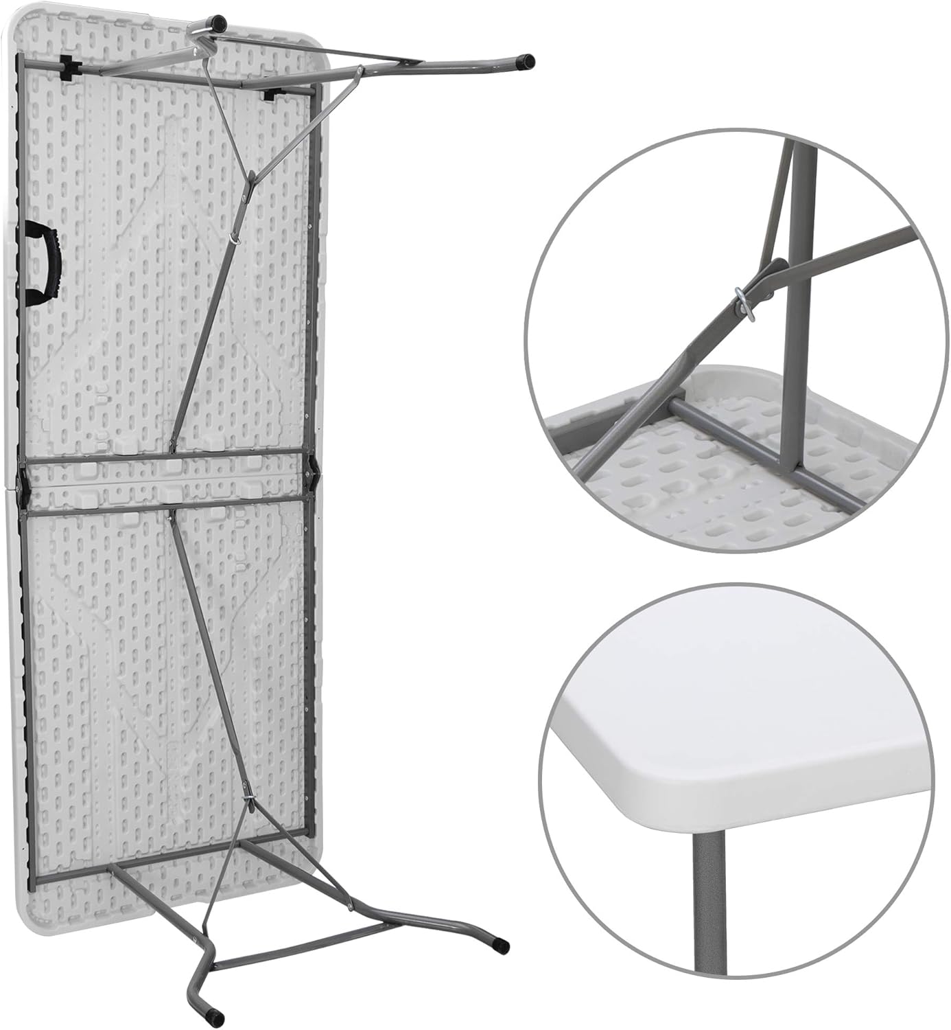 SUPER DEAL Square Folding Card Table, 3ft Indoor Outdoor Portable Camping Picnic Plastic Table