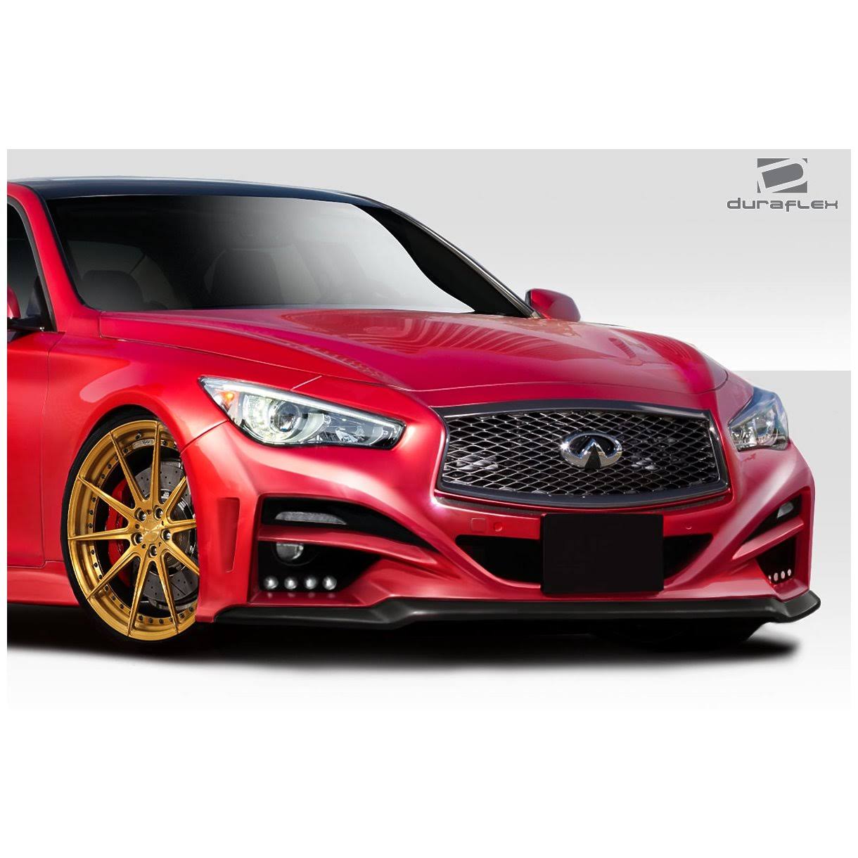 Duraflex 113536 2014-2017 Infiniti Q50 Impulse Front Bumper Signature Black - 1 Piece - Megean