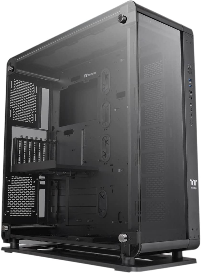Thermaltake Core P1 Tempered Glass Edition Mini ITX Open Frame Panoramic Viewing Tt LCS Certified Gaming Computer Case CA-1H9-00T1WN-00, Black