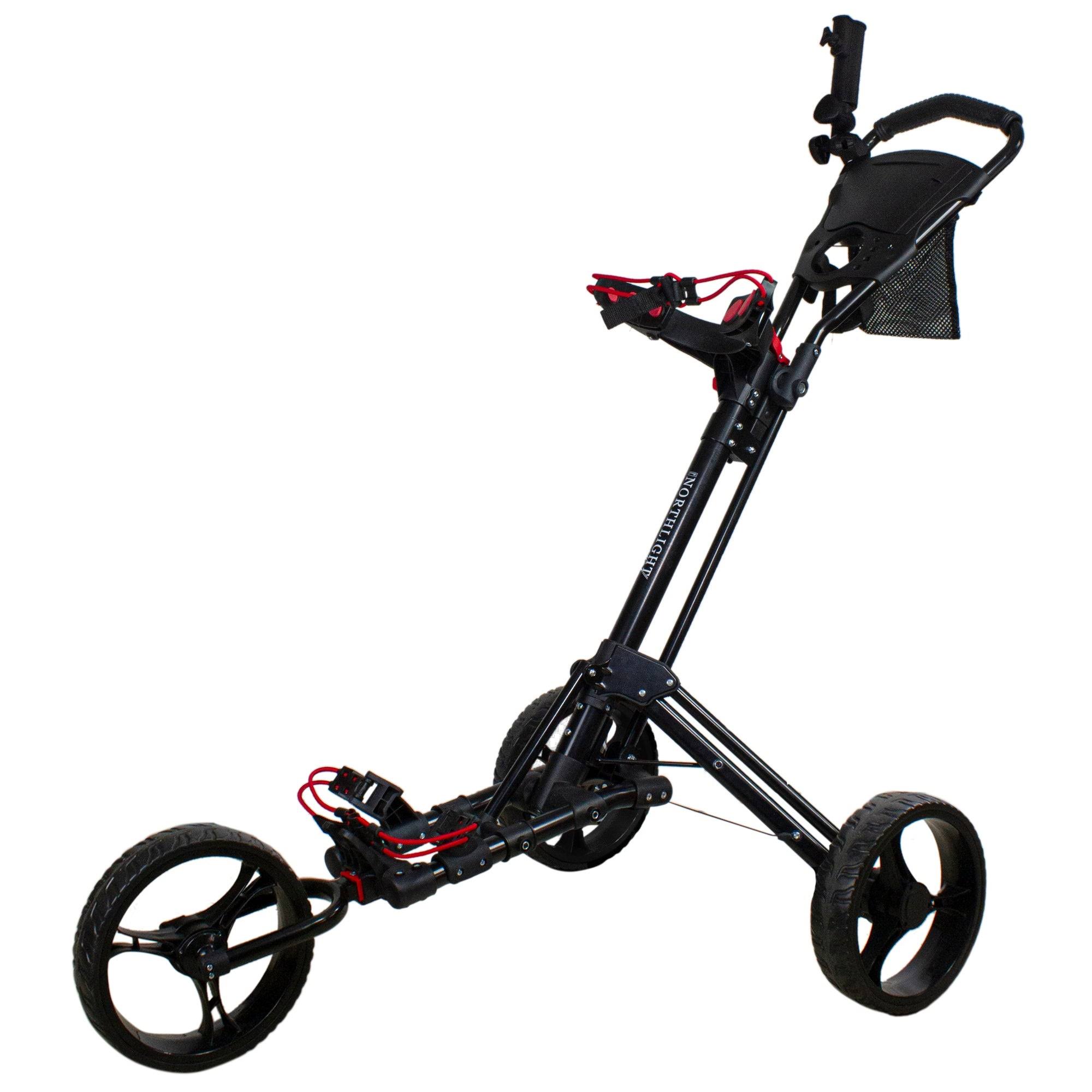 48x22 Black Easy Folding 3 Wheel Golf Bag Push Cart