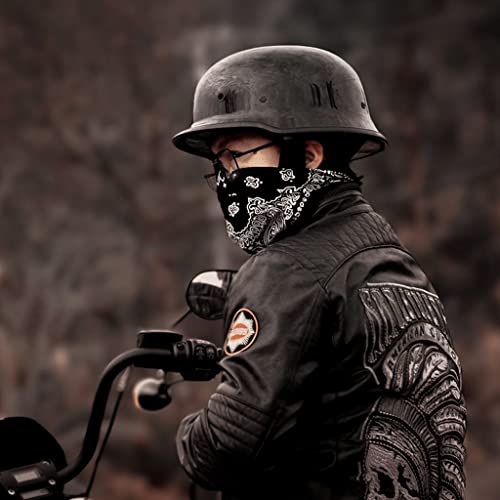 Bentrance German Style Retro Motorcycle Half Helmet, Vintage Half Face Helmet Open Face Helmet, DOT/ECE Approved Adult Men Women Half Helmet for Bicycle Cruiser Scooter