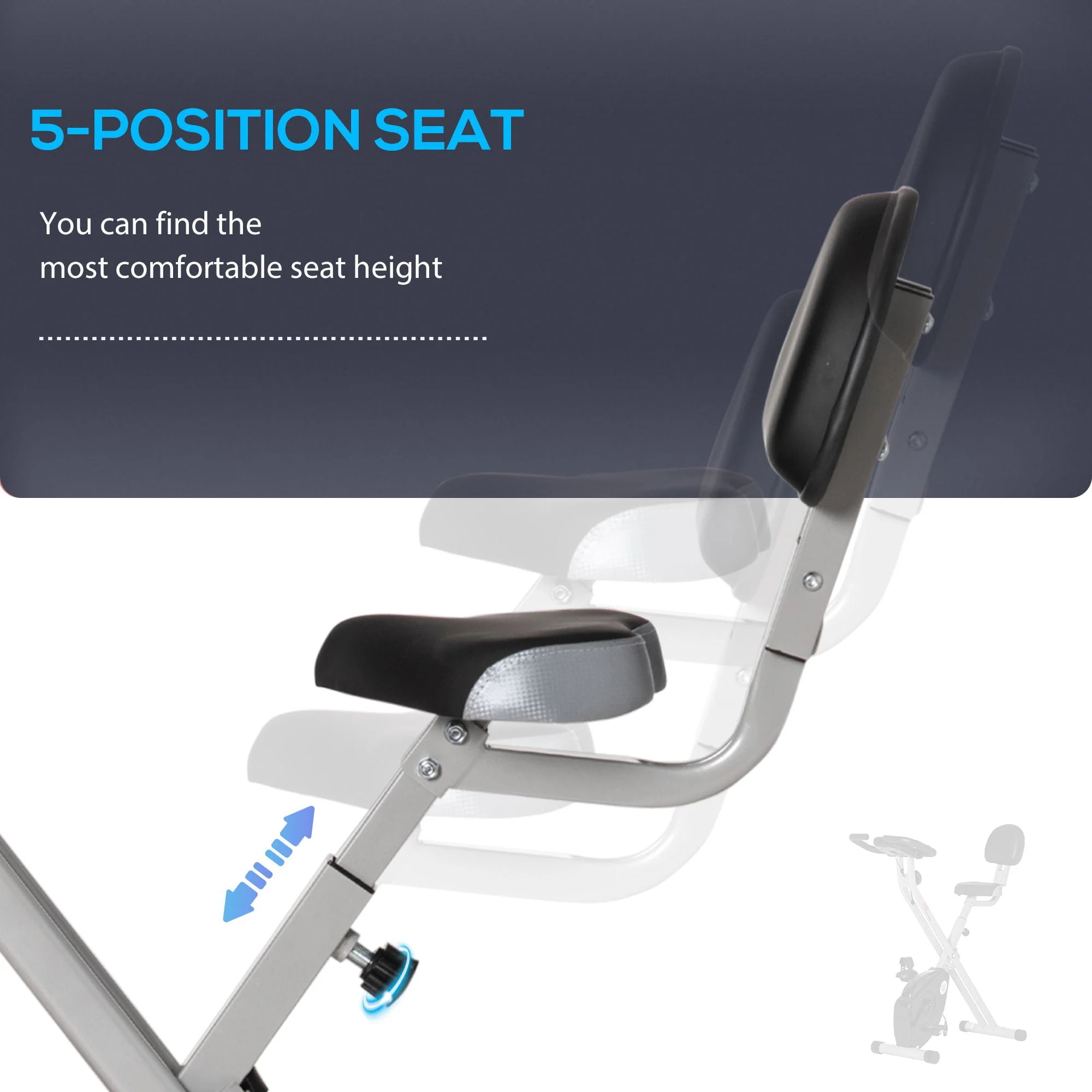 Soozier Folding Upright Training Stationary Indoor Bike with 8 Levels of Magnetic Resistance for Aerobic Exercise