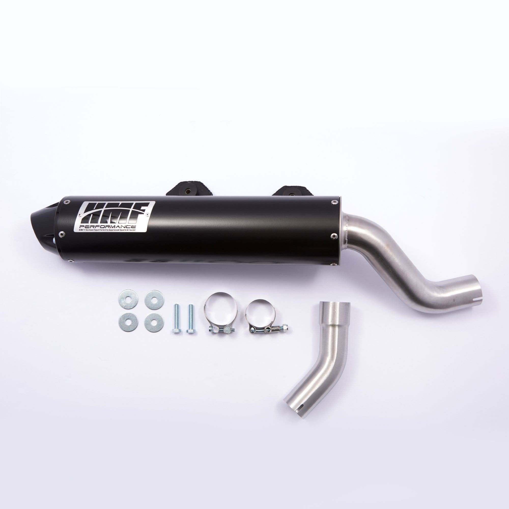 HMF Racing Blue Performance Slip on Exhaust for Yamaha Raptor 700 06-14 End Cap- Turn-Down-Brushed