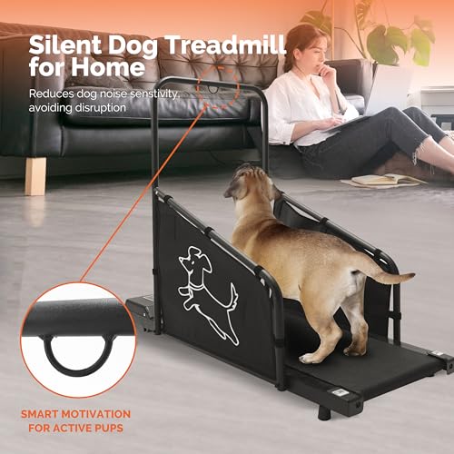 Dog Treadmill for Small/Medium/Large Dogs, Indoor Pet Exercise Machine Pacer Treadmills at Home with Remote Control, Dogs Cats Pacer Training Slatmill with LCD Display Screen and 2 Wheels, Black