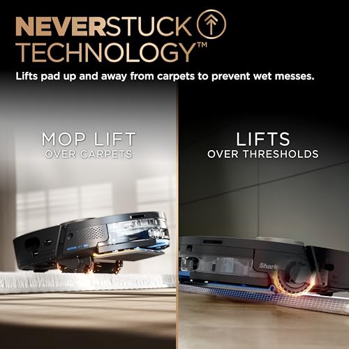 Shark Robot Vacuum & Mop Combo, PowerDetect NeverTouch Pro, Self-Emptying, Self-Refill with Self-Clean Pad Wash & Dry, 60-Day Debris Capacity, 30-Day Refill Tank, 5 PowerDetect Technologies, AV2800ZE